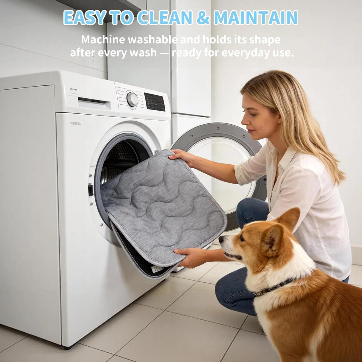 Dog Cooling Mat Q-Max>0.4 39.4" *27.6" Self Cool Pad for Dogs and Cats with Anti-Slip Bottom, Washable Portable Pet Sleeping Pad for Summer，Larger Size Grey