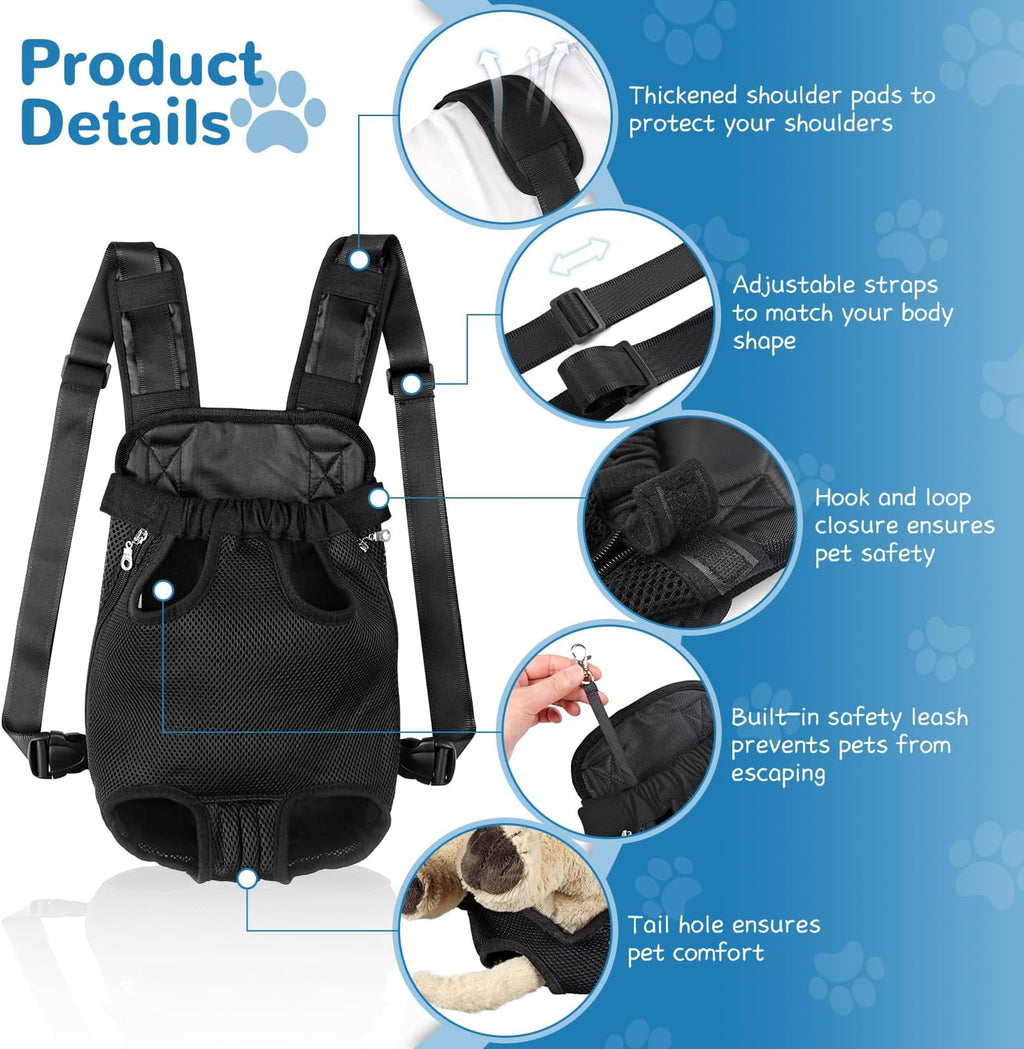 YUDODO Pet Dog Carrier Backpack Adjustable Front Carrier for Small Dog Cat