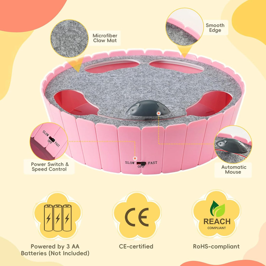 Pawaboo Interactive Cat Toy with Running Mouse, Automatic Track Kitten Toy