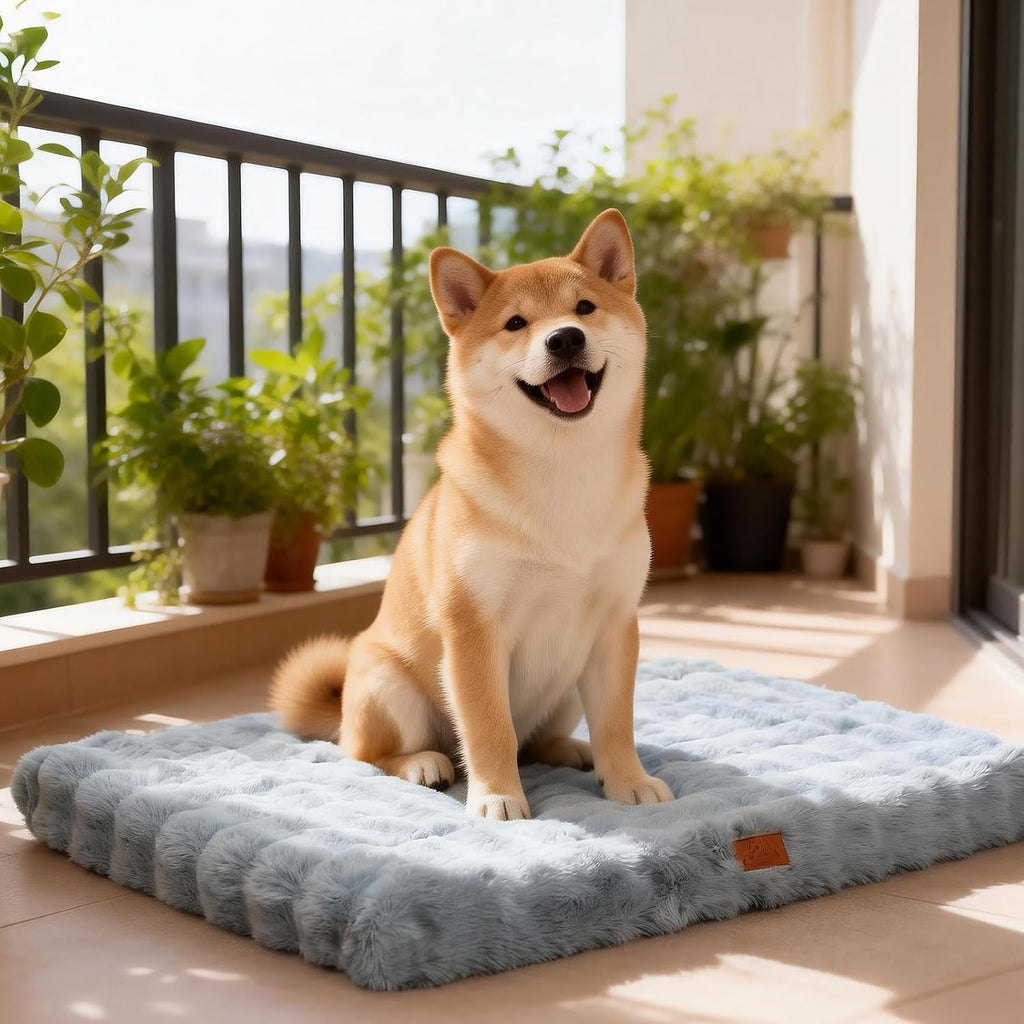 Washable Orthopedic Dog Bed Medium Size Dog, 30"x20" Blue-Grey