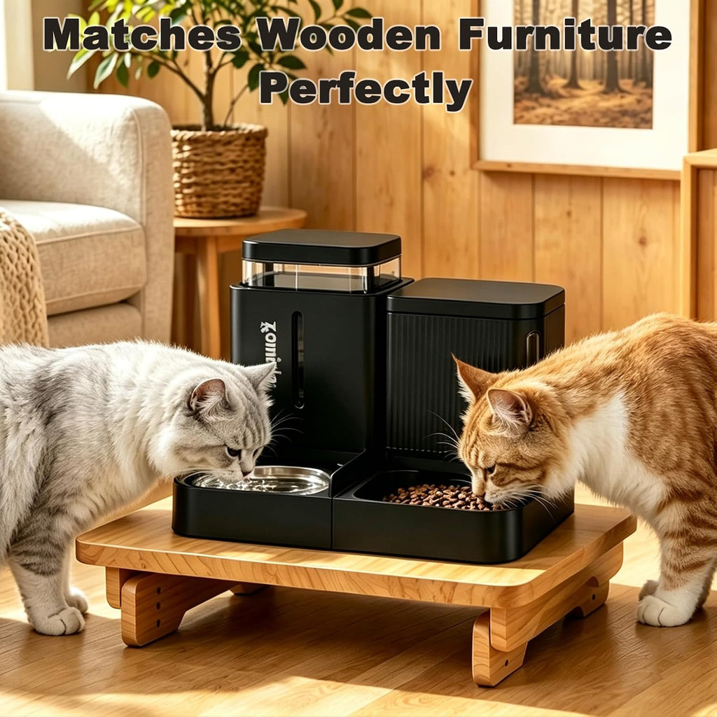 SZEE Adjustable Cat Food Stand, for Square 2-Bowl Automatic Cat Feeder