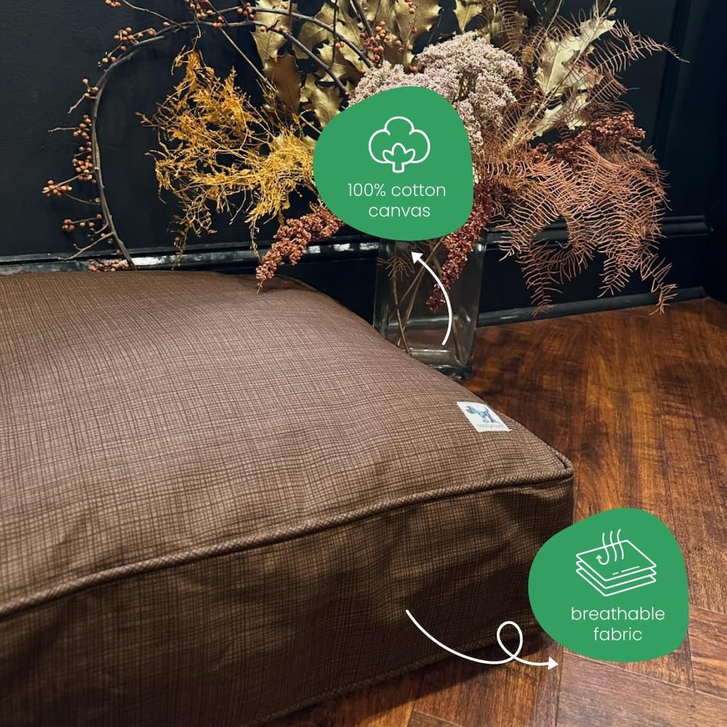 Molly Mutt Woodstock Dog Bed Duvet Cover, GOTS-Certified 100% Organic Cotton Canvas Cover for Dog, Puppy, or Cat Bed, Durable, Washable, and Free of Harmful Chemicals, Huge, 36"x45"x5"