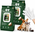 10-Pack Pet Cleaning Glove Wipes with Lid | Extra Thick Dog & Cat Grooming Gloves | Rinse-Free Bath Wipes with Coconut, Aloe, Corn & Jojoba for Odor Control & Daily Care