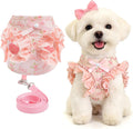 ABRRLO Small Dog Harness and Leash Set,Soft Adjustable Pink Puppy Harness