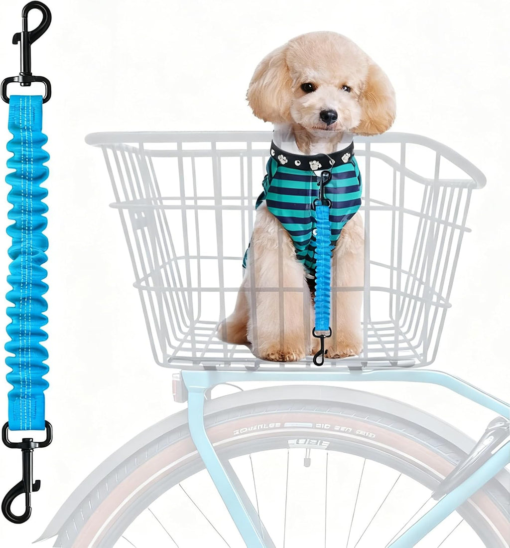 Dog Seat Belt for Bike Basket, Shock Absorbing Lead Bicycle Safety Leash
