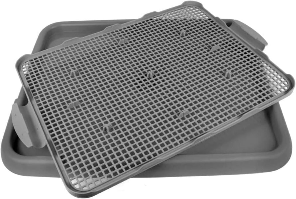 UPIT Puppy Potty Tray with Mesh – Dog Pee Pad Holder for Small Dogs & Puppies, Indoor Dog Potty Training Toilet, Plastic Leak-Proof Dog Potty Tray (Small - 20 x 16 in)