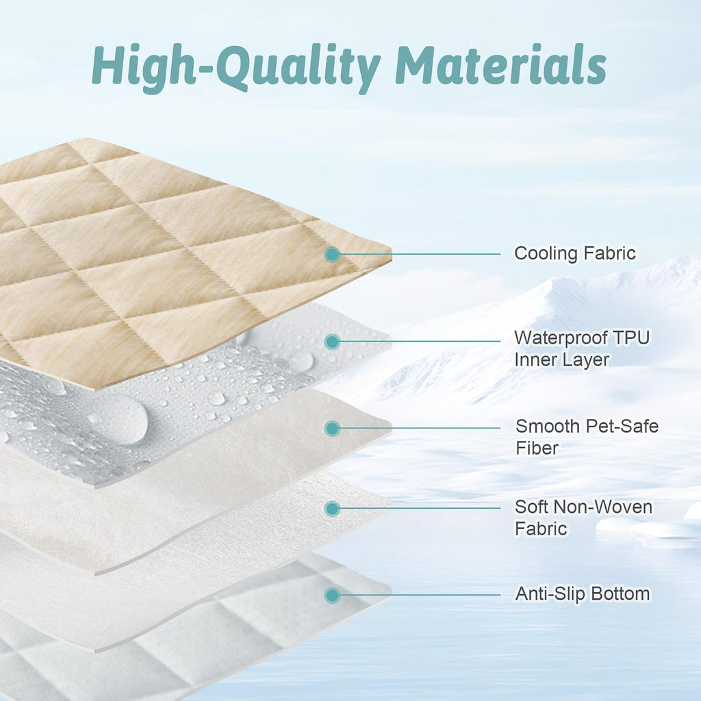 COZY KISS Dog Cooling Mat, Beige, 82"x102"