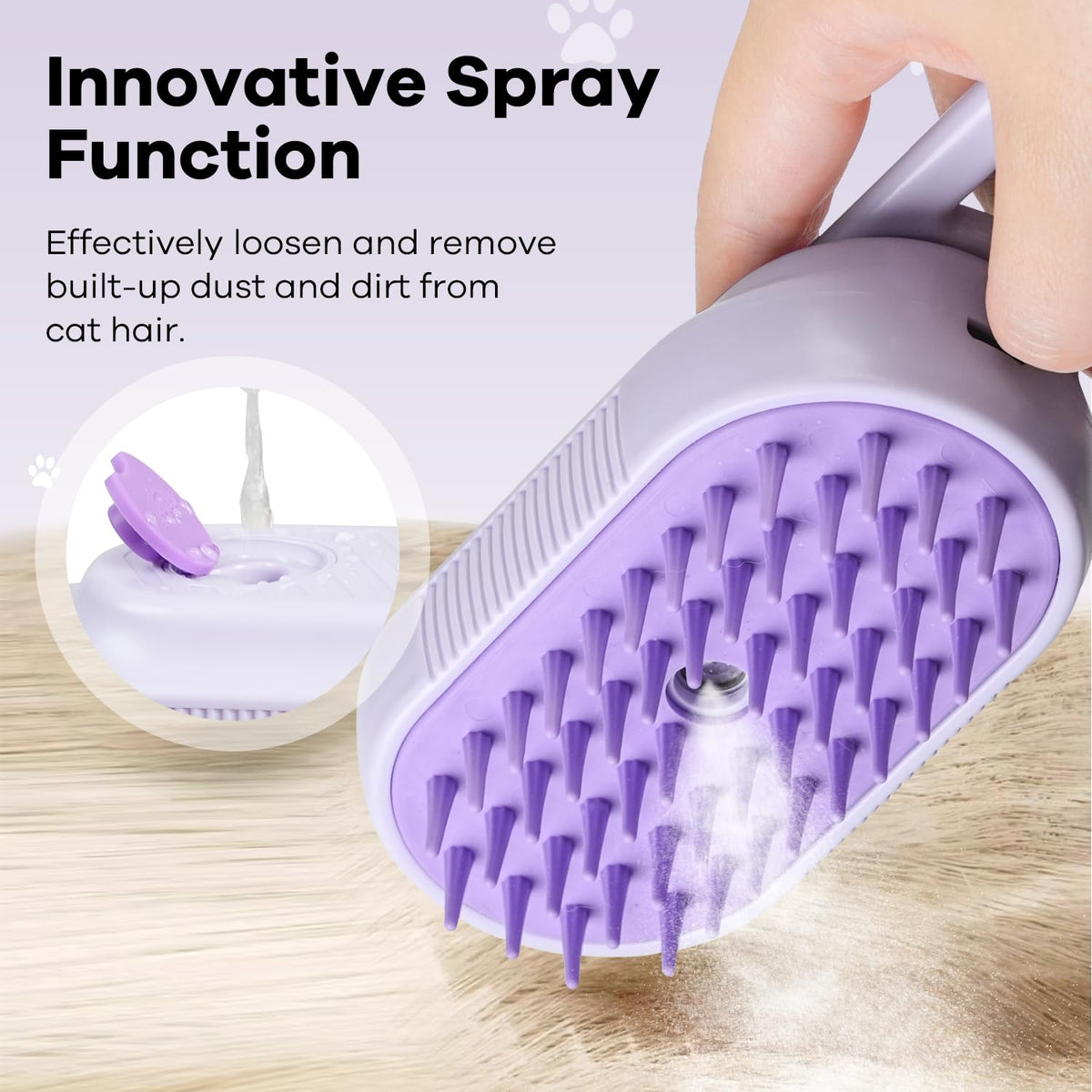 SILVLF Cat Steam Brush, Foldable Handle for Cats and Dogs,Anti-Static