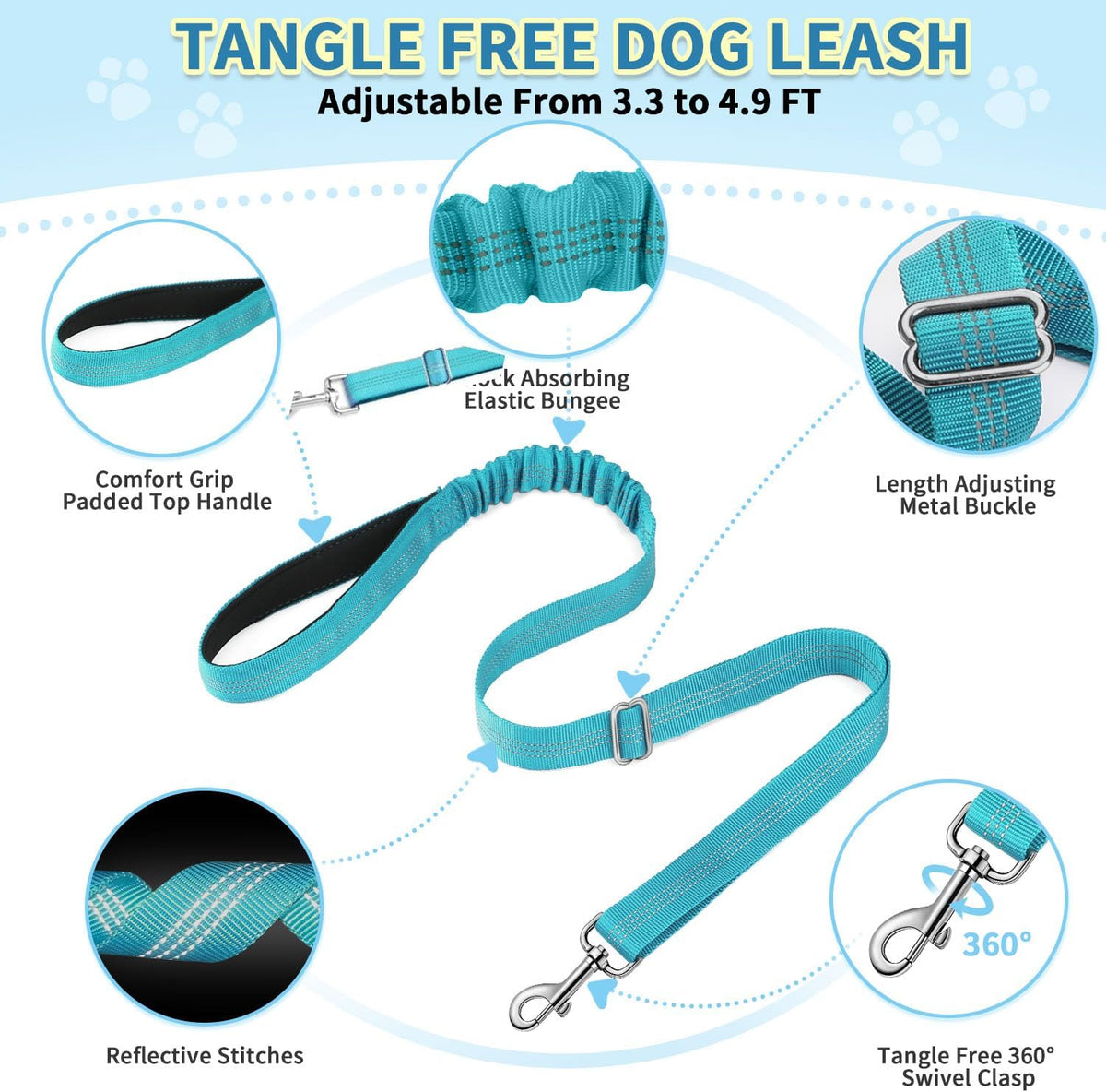 SlowTon No Pull Small Dog Harness and Leash Set with Front Clip