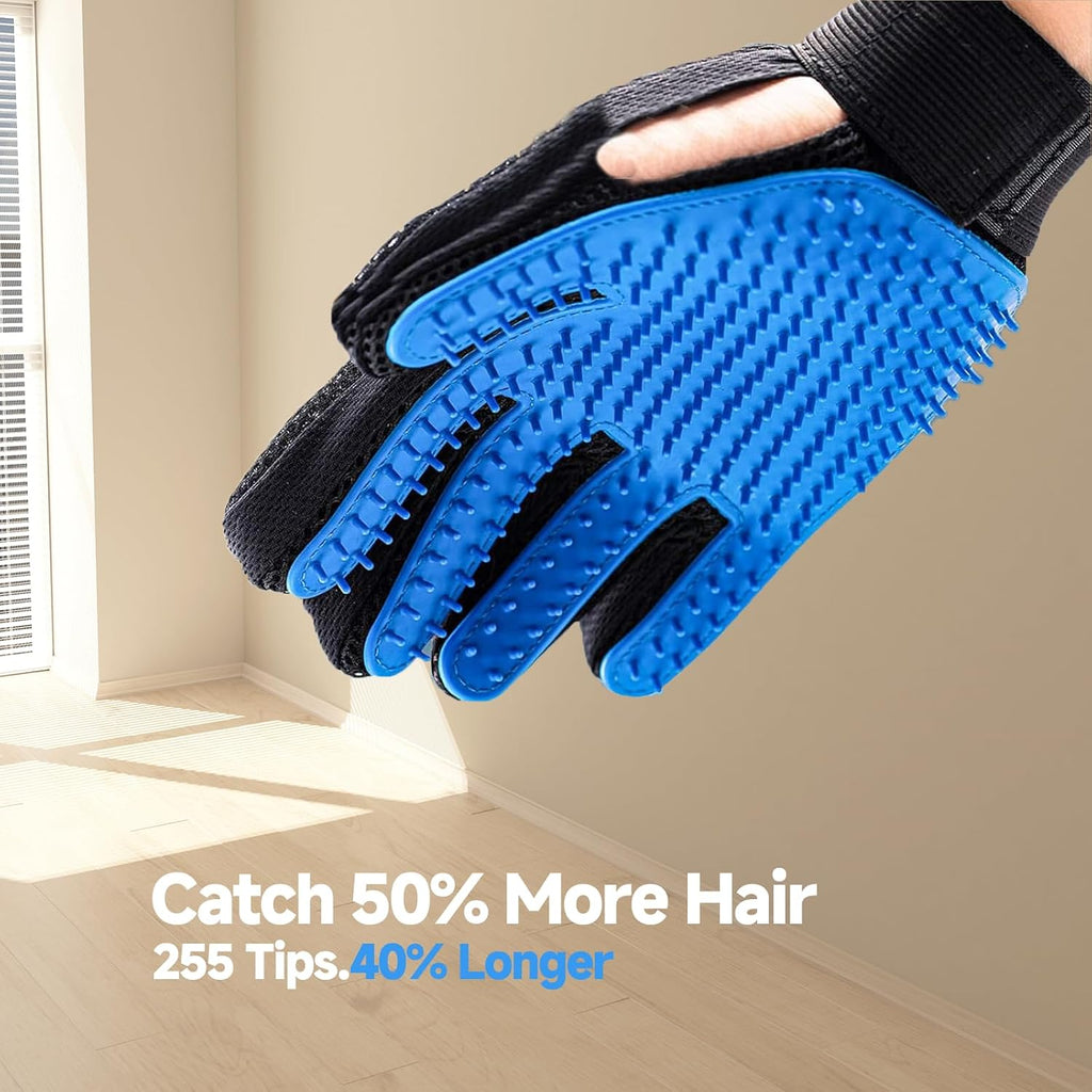 NVNAN 2-in-1 Pet Grooming Glove and Fabric Hair Remover | Dual-purpose design for brushing pets and fabric cleanup, helping manage loose fur on pets, and furnitures
