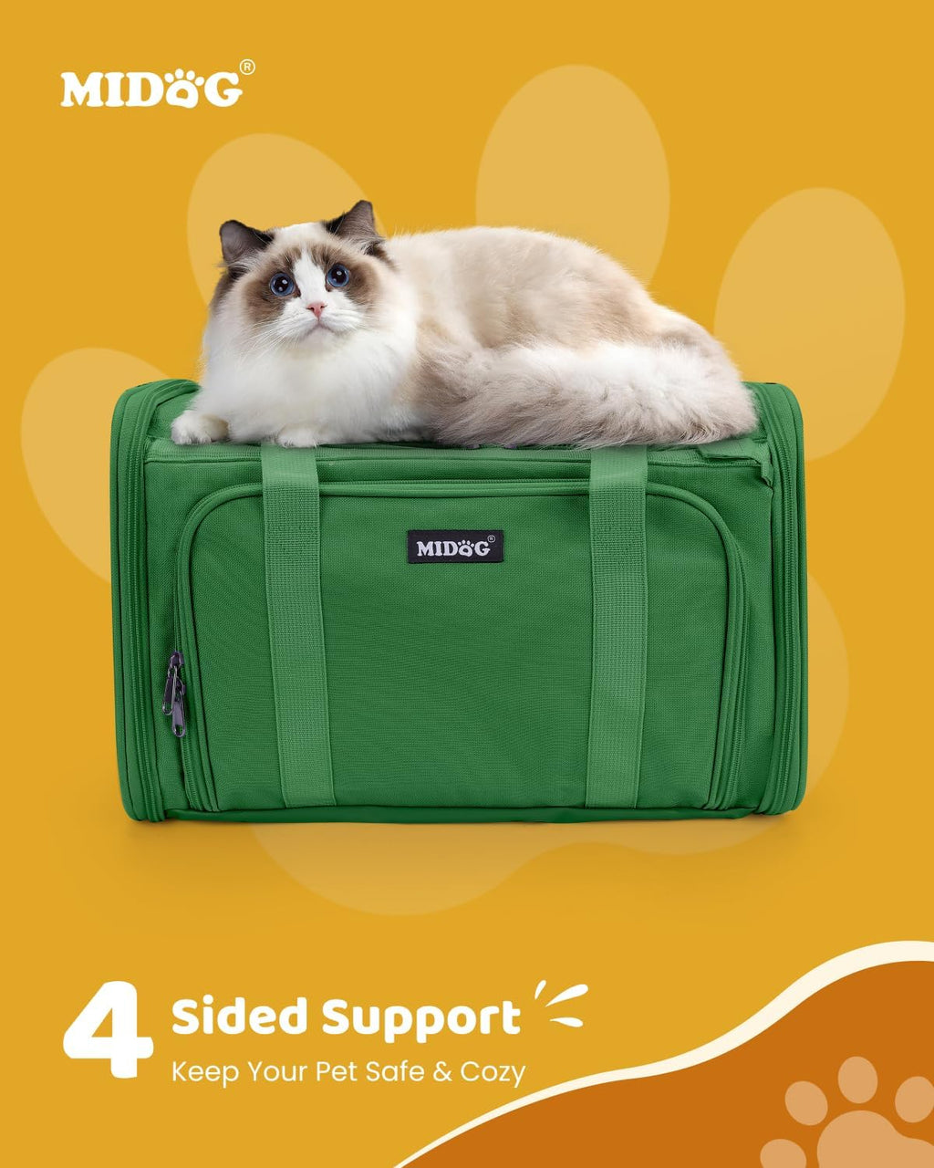MIDOG Soft Cat Carrier Airline Approved, Expandable for Cats Up to 15lbs