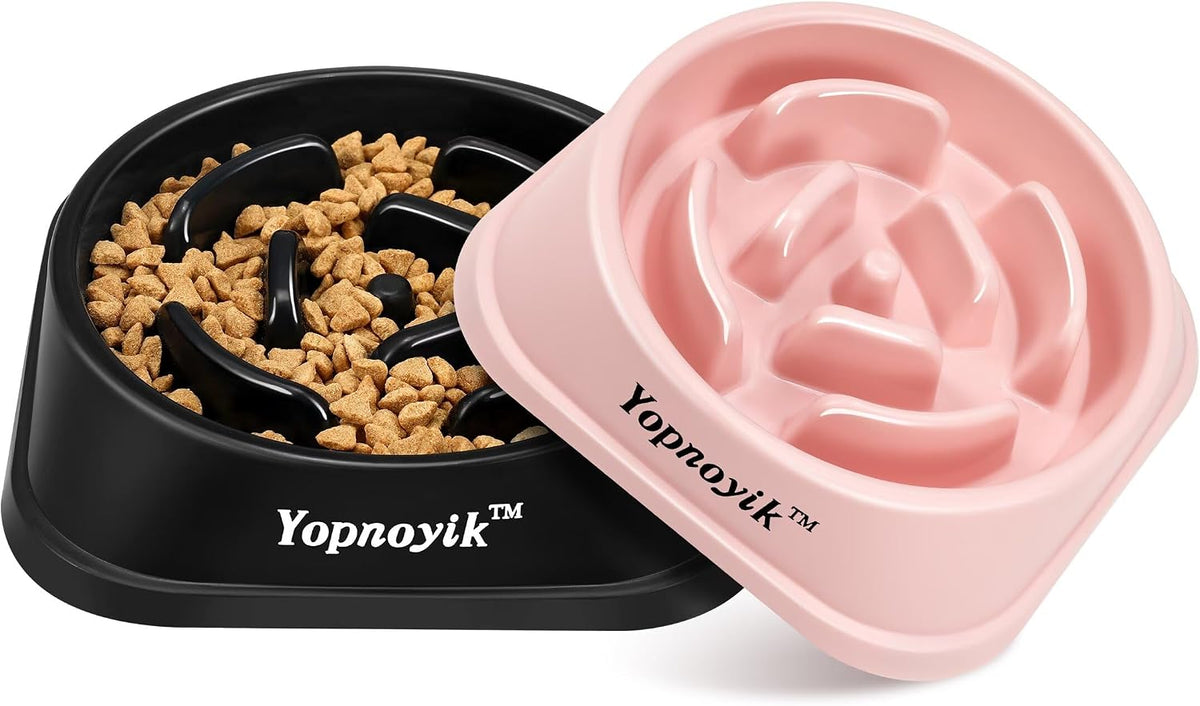 2 Pack Slow Feeder Dog Bowls for Large Dogs | Non-Slip Base, Anti-Choking Design, Reduces Bloating & Overeating, Easy to Clean, 4 Cups
