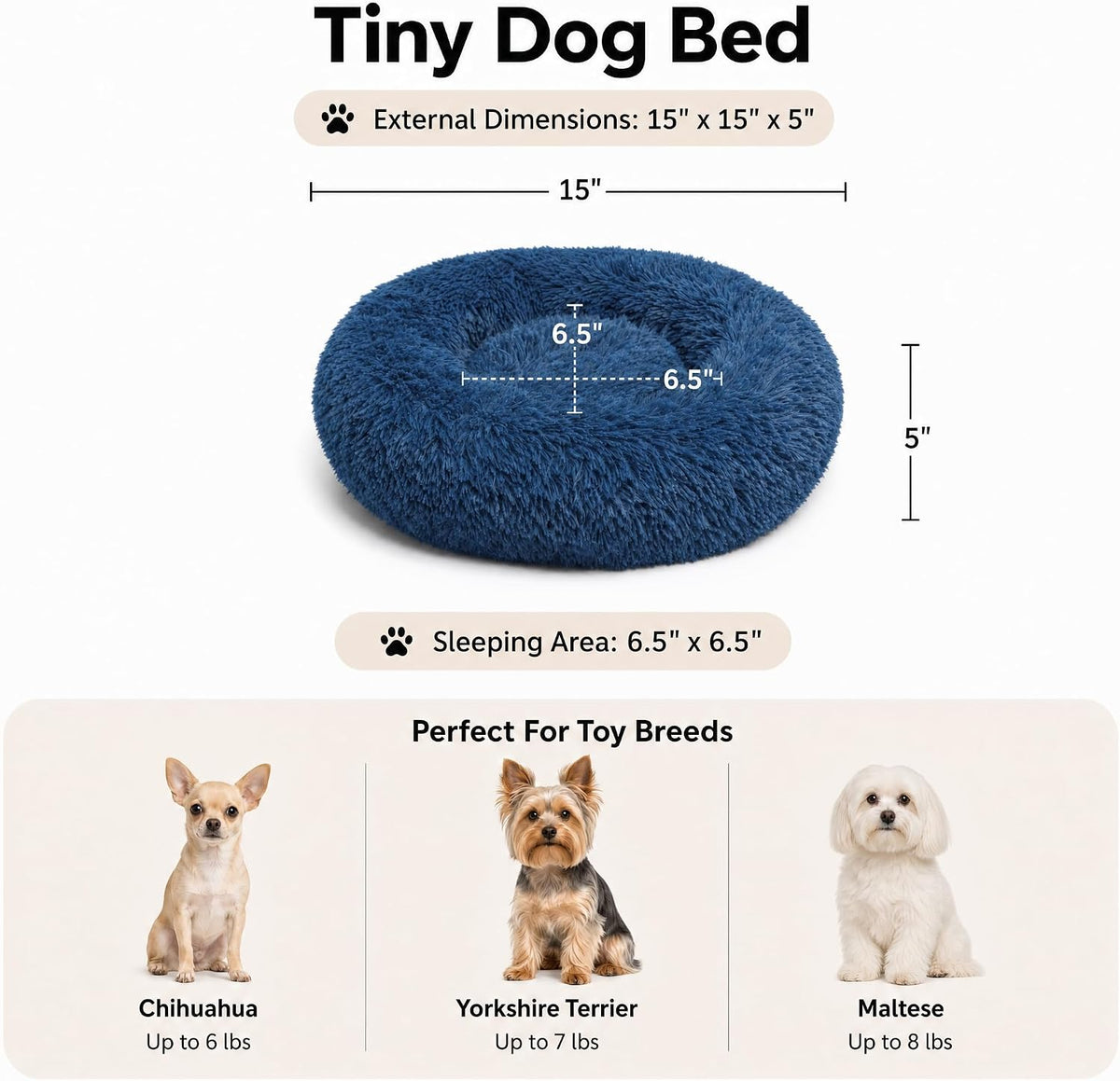 Tiny Dog Bed for Extra Small Dogs for Chihuahua Pomeranian Toy Poodle