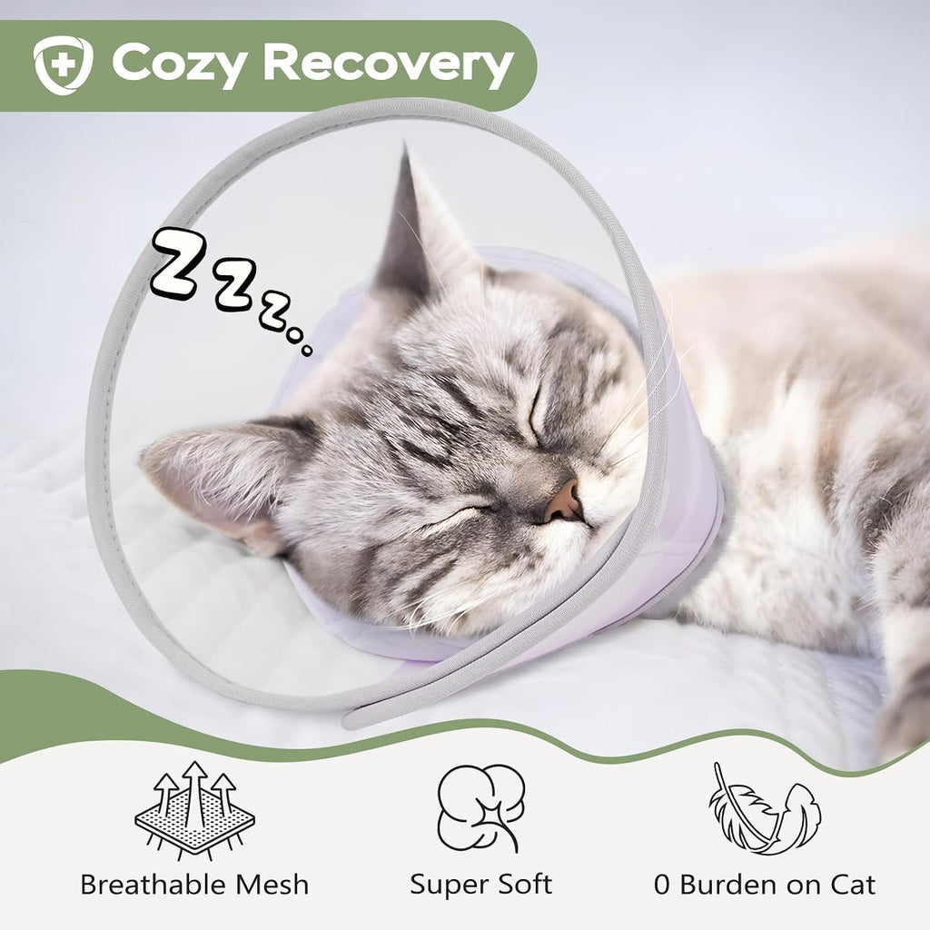 Cat Cone Collar Soft: Comfortable Waterproof Mesh Recovery Cone After Surgery to Stop Licking and Scratch, Alternative to Plastic Elizabeth Head/Neck Cone
