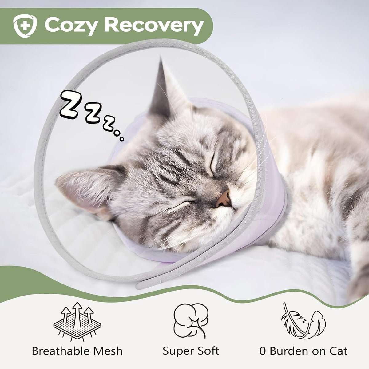 Cat Cone Collar Soft: Comfortable Waterproof Mesh Recovery Cone After Surgery to Stop Licking and Scratch, Alternative to Plastic Elizabeth Head/Neck Cone