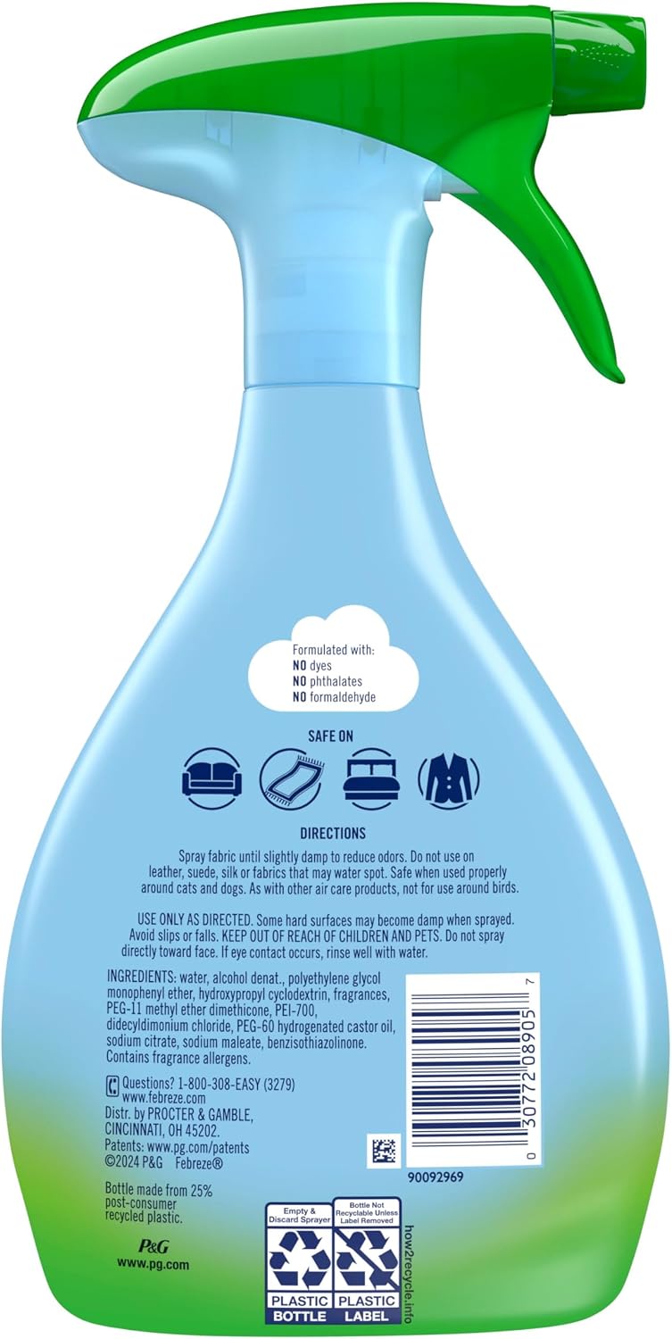Febreze Fabric Spray Air Freshener, Odor-Fighting Fabric Refresher, Sneaker Balls Alternative, Couch Cleaner, Linen Spray, Multi-Use, Gain Original Scent, 23.6 fl oz
