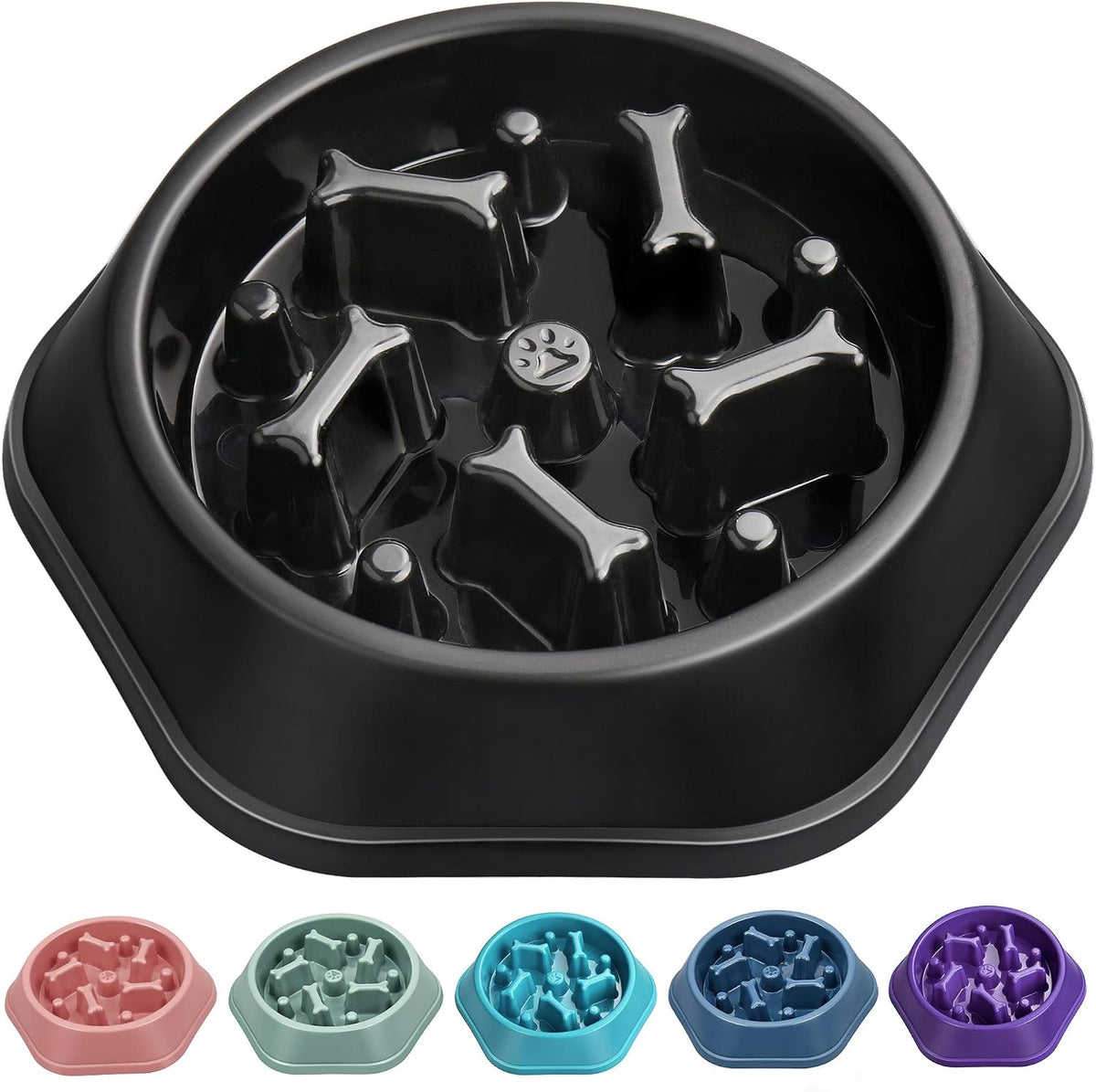 UPSKY Slow Feeder Dog Bowl Anti-Chocking Slower Feeding Pet Puzzle Bowls | Interactive Bloat Stop Dog Food Dishes, Non-Slide Dogs Lick Treat for Small Medium, Slow-Eating Maze Design, Easy to Clean 
