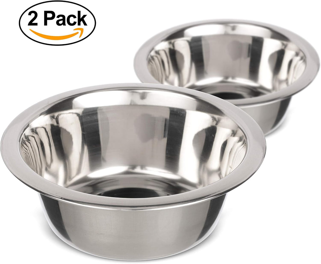 Neater Pet Brands 1.5 Cup (12 oz.) Stainless Steel Dog Bowls, Set of 2 Neater Feeder Replacement Bowls (Cat/Small Models), Dog Food Bowl & Water Bowl, Dishwasher Safe Metal Dish for Cats & Small Dogs 