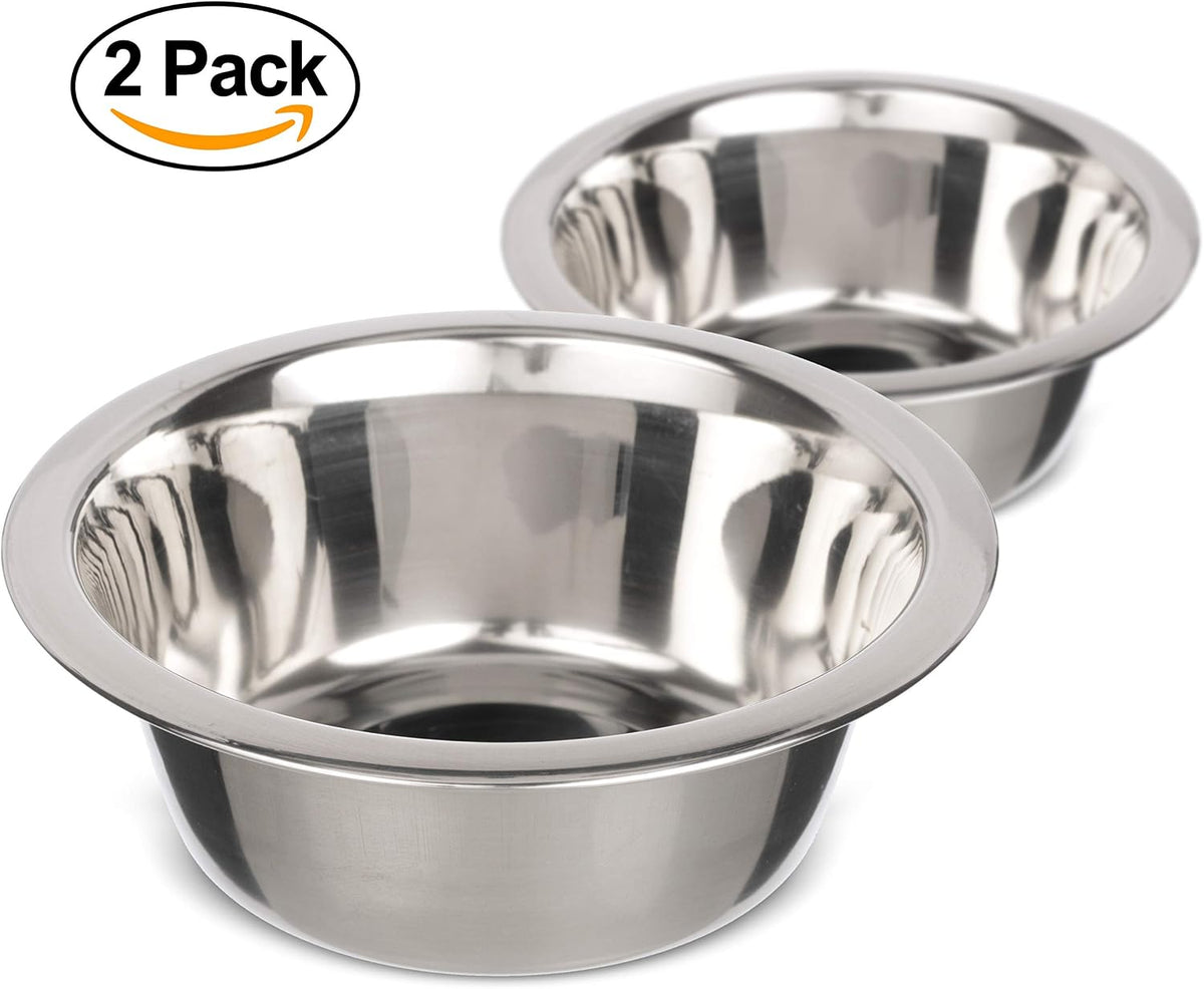 Neater Pet Brands 1.5 Cup (12 oz.) Stainless Steel Dog Bowls, Set of 2 Neater Feeder Replacement Bowls (Cat/Small Models), Dog Food Bowl & Water Bowl, Dishwasher Safe Metal Dish for Cats & Small Dogs 