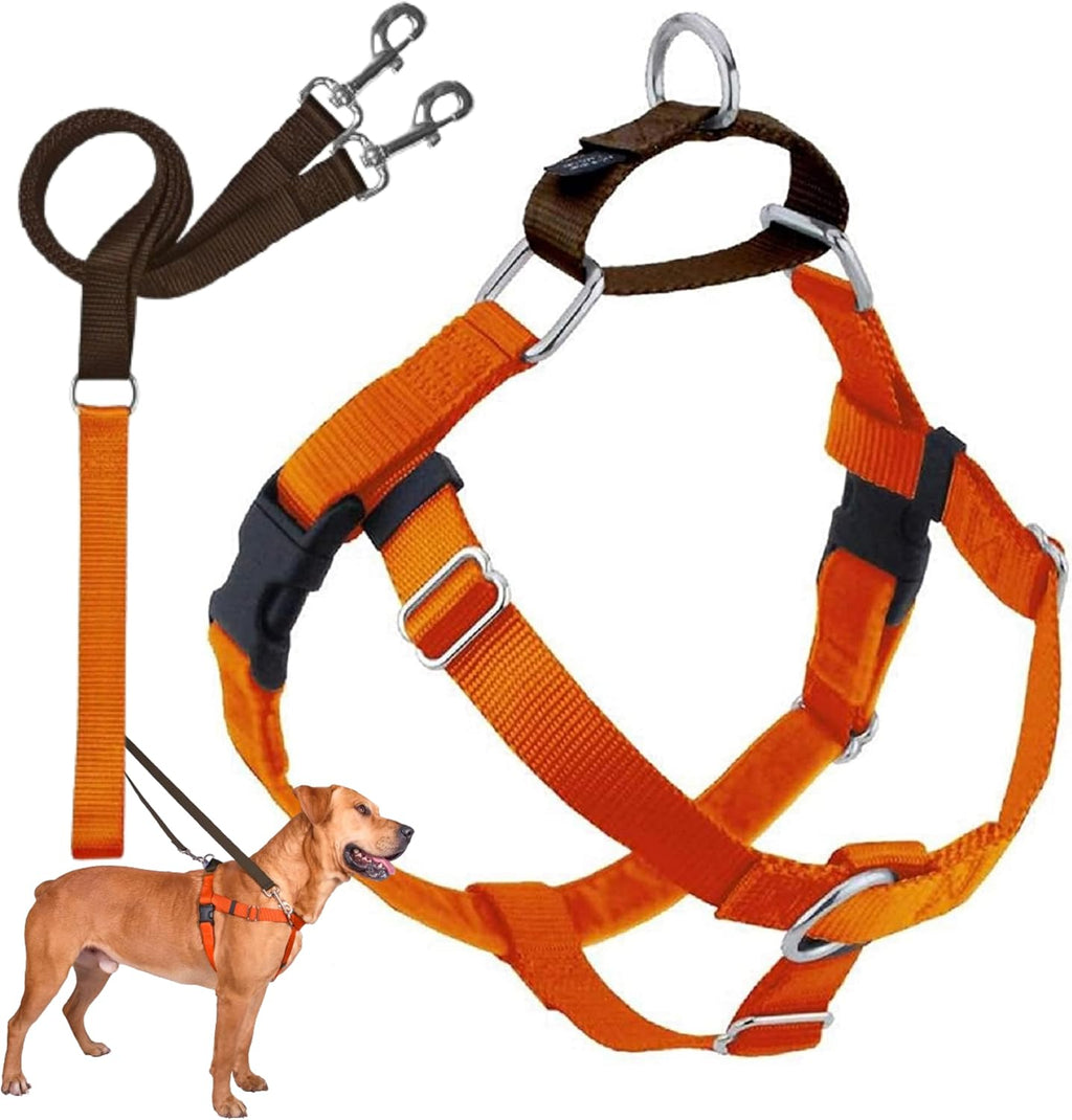 2 Hounds Design Freedom No Pull Dog Harness and Leash, 1" XL, Rust