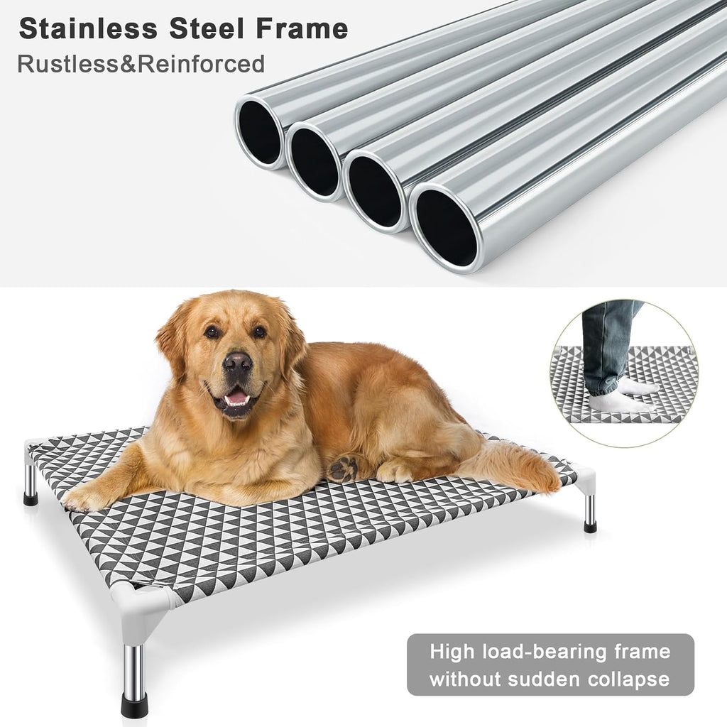 Kuntrust Elevated Outdoor Dog Bed, Large Size, Fits up to 100lbs