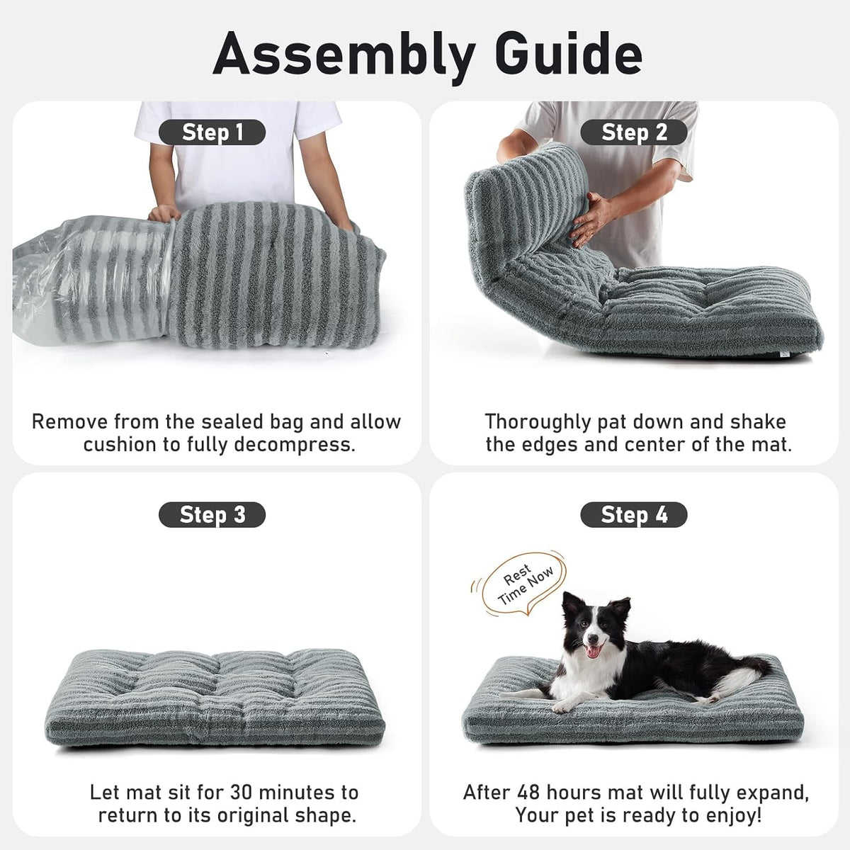 FURTIME Washable Dog Bed Medium Size Dogs, Deluxe Dog Crate Beds
