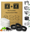 Cat Water Fountain Filter 8Pcs Fit 101oz/3L Stainless Steel Pet Fountain