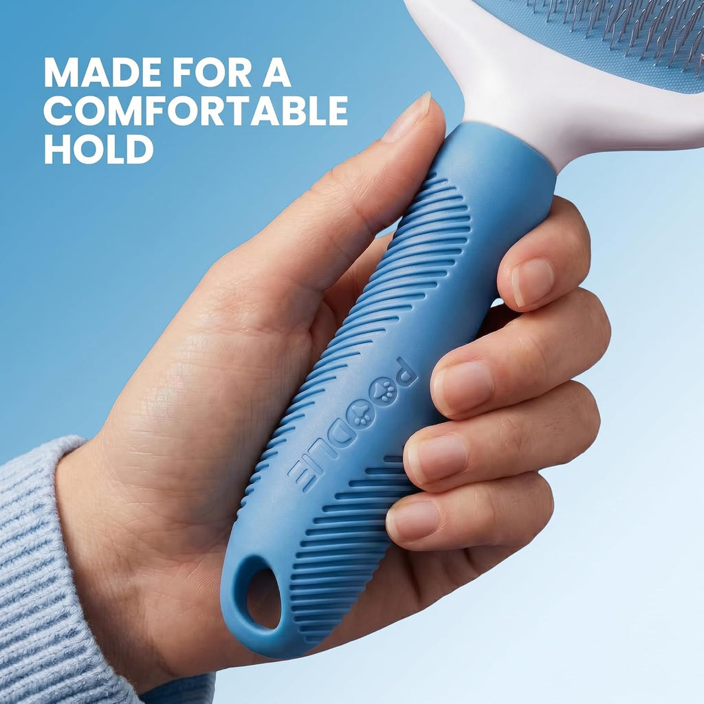 Poodle Pet Slicker Brush - For Dogs, Cats, and Rabbits - Removes Matted Fur, Knots, and Loose Hair - Suitable for Grooming Doodles and Goldendoodles with Short or Long Hair