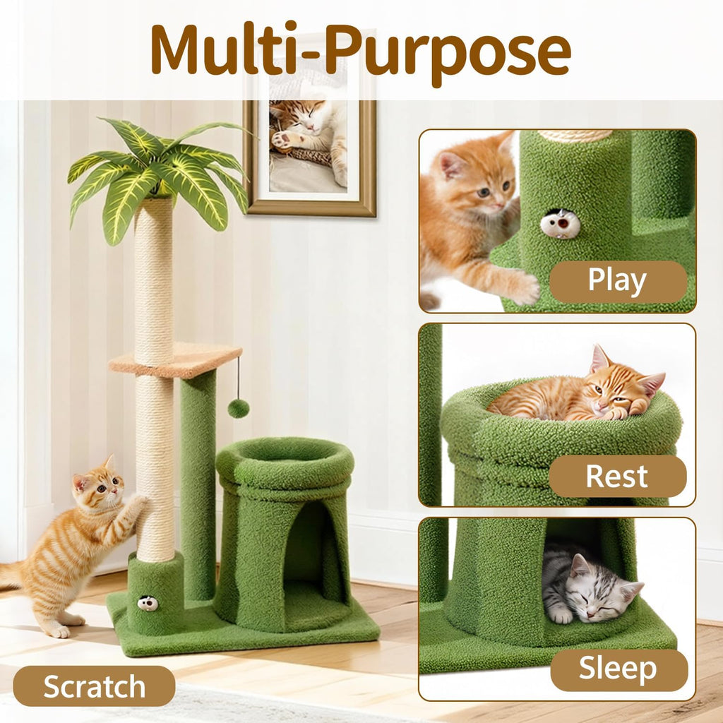 41" Cat Tree Tower Condo Scratch Post Stand for Indoor Small Cats