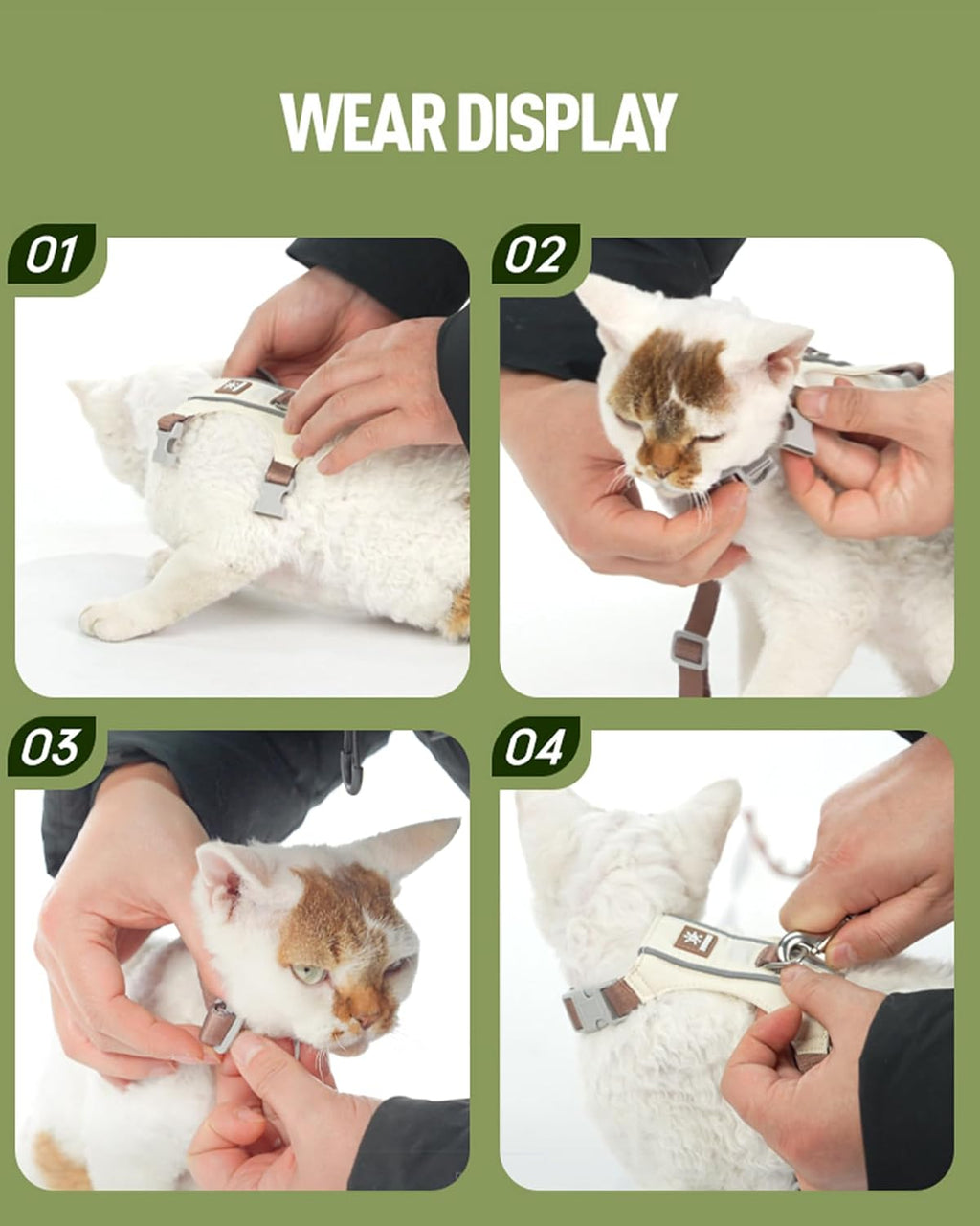 Cat Harness and Leash Set with Reflective Strips, Escape Proof Adjustable Vest, Premium Taffeta Fabric Soft Lightweight, Tear Resistant, for Kitten Small Cats Outdoor Walking (Navy Blue, S)