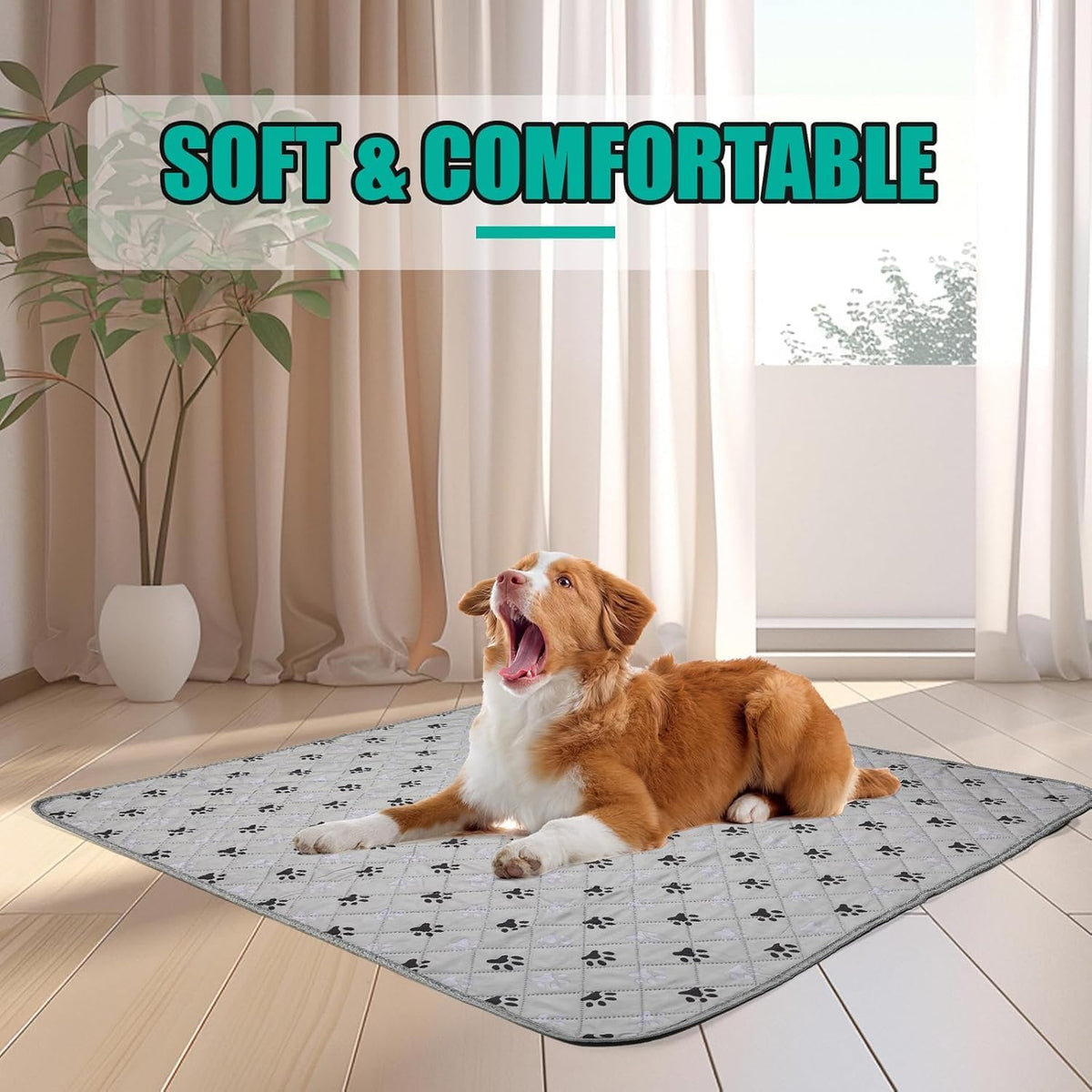 FUWERY Washable Pee Pads for Dogs ,36"X41", Grey, 2 Packs | Thick Heavy Absorbency, Reusable, Prevent Leakage, Non-Slip Pee Pads for Puppy Playpen, Potty Training