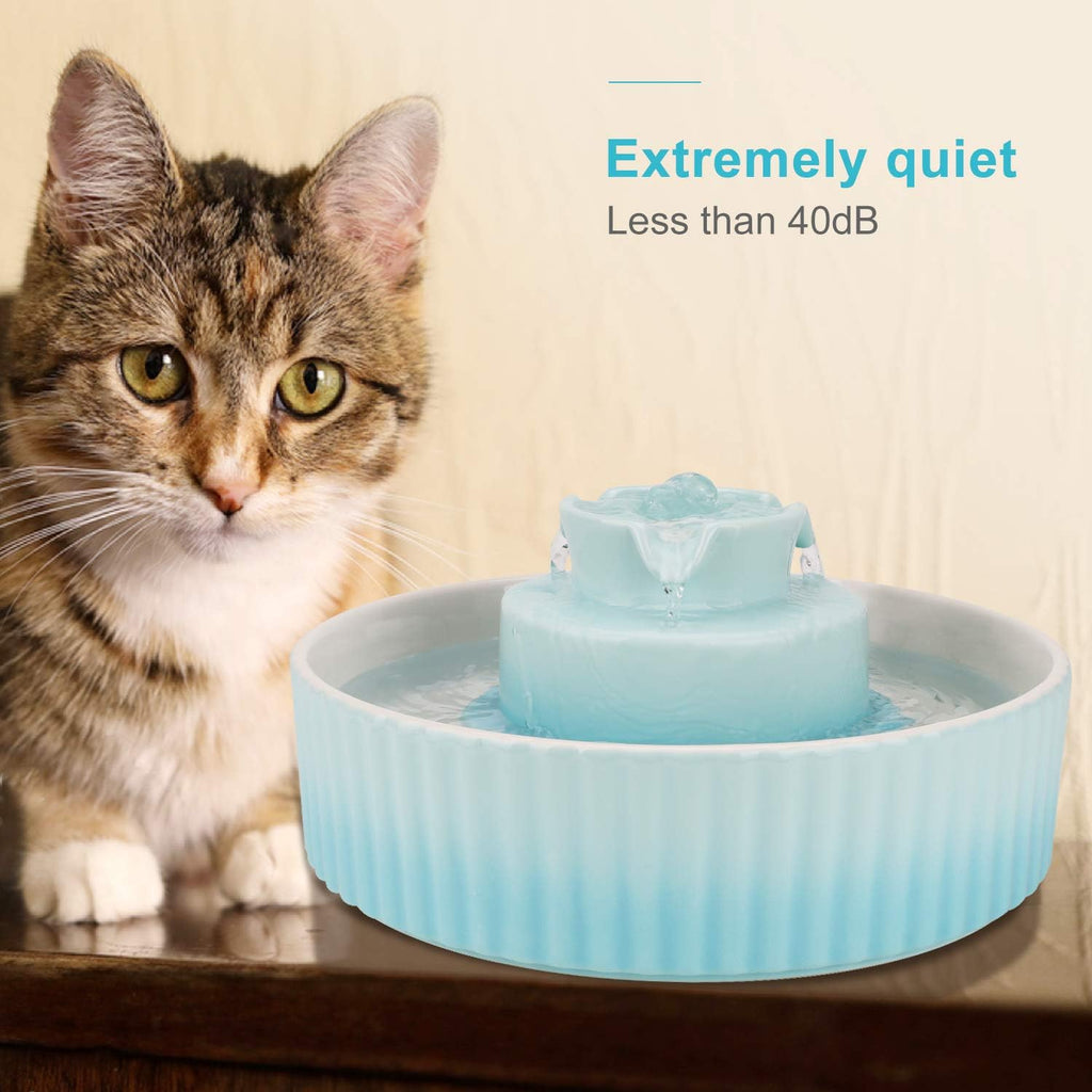 Wonder Creature Ceramic Cat Water Fountain, Stable Cupcake Design, 71oz