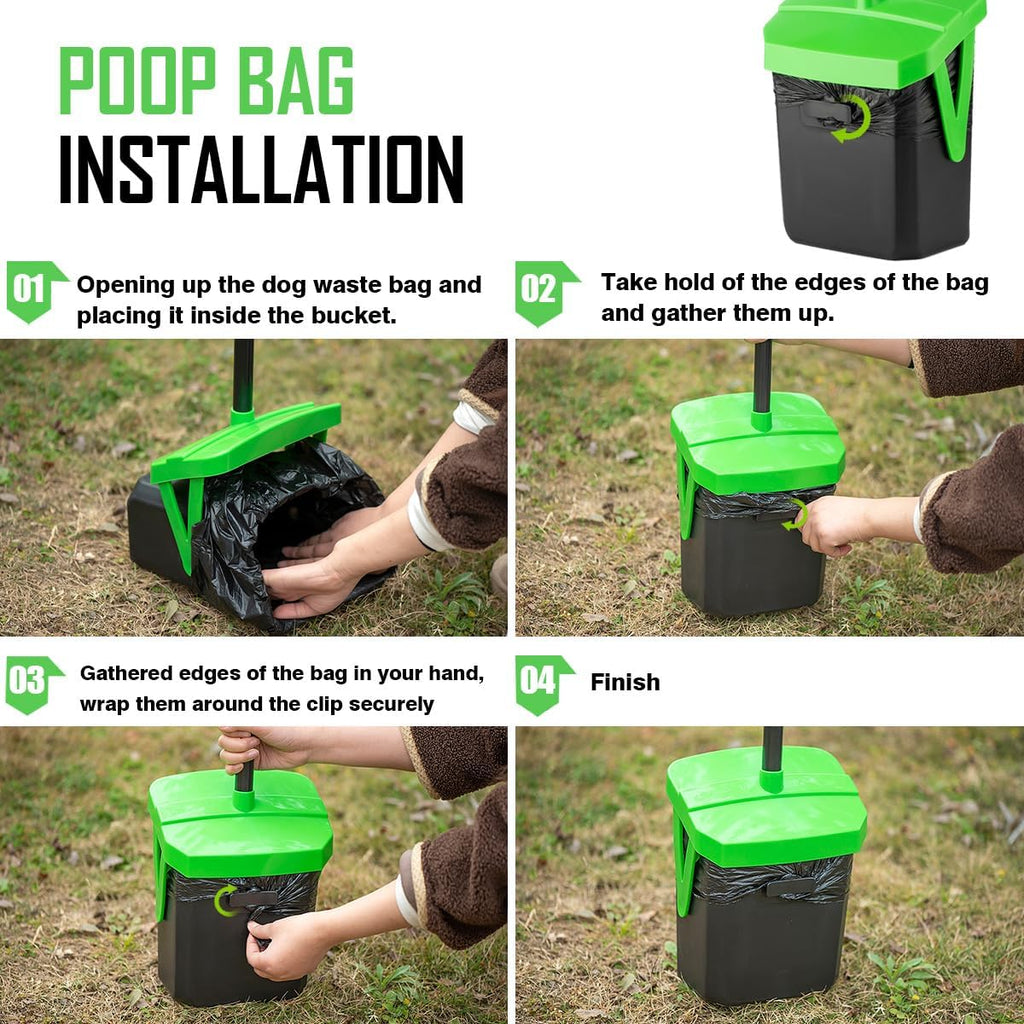 FUSBUNTY Dog Waste Bags, 100 Count Replacement Bags for Pooper Scooper | Sized 19.7 x 17.7 Inches for FUSBUNTY Swivel Bin & Rake Set. Durable Pet Waste Bags for Easy Dog Poop Cleanup.