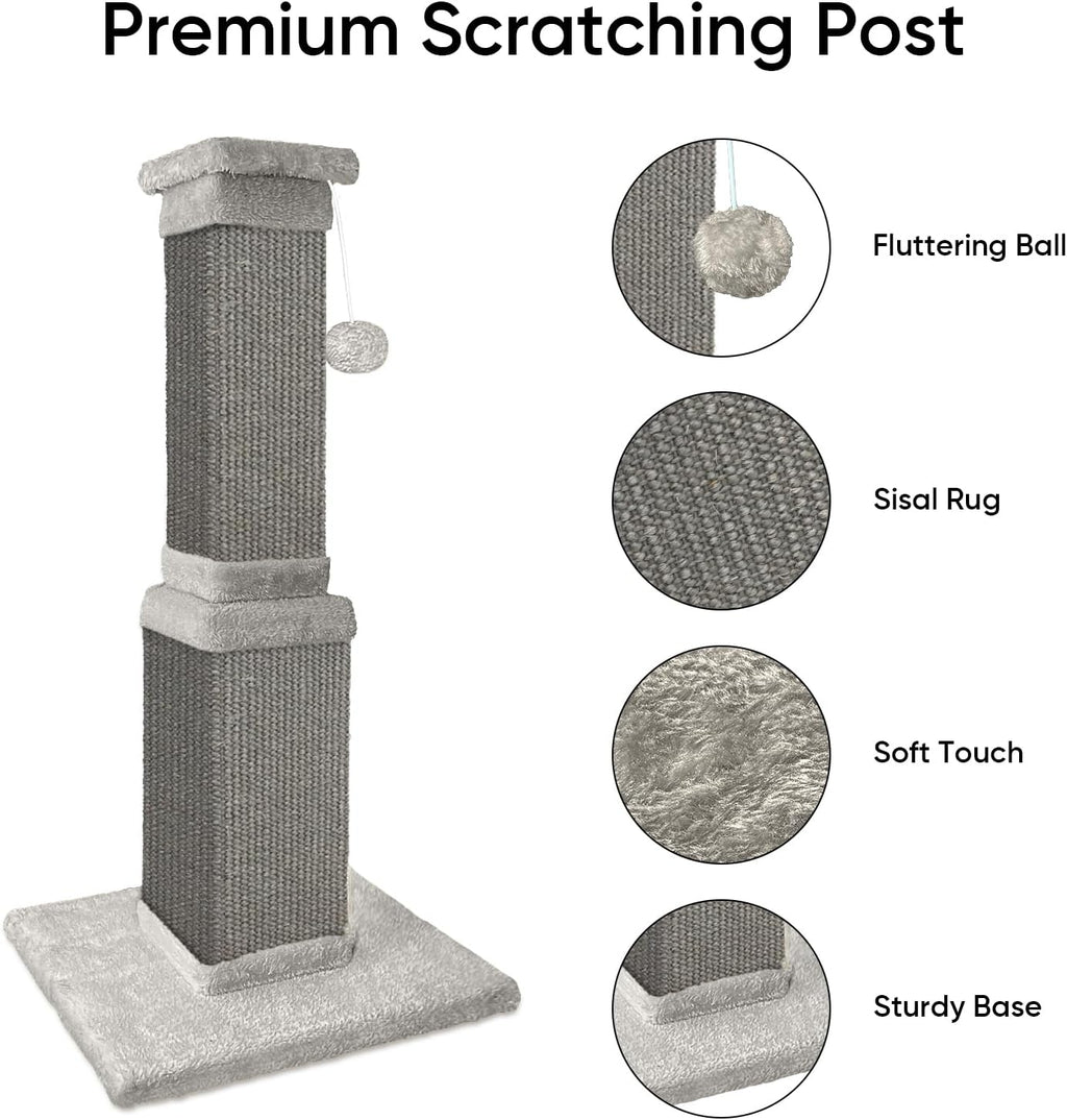 Cat Scratching Post for Indoor Cats, 32Inch Sisal Cat Scratcher