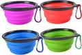 Collapsible Dog Bowls - 4 Pack, Portable Travel Water and Food Bowl with Carabiner Clip for Dogs and Cats - Ideal for Walking, Traveling, and Hiking 