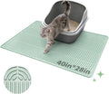 Pawtasy Cat Litter Mat,40" x 28" Extra Large Silicone Waterproof Litter Trapping Mat for Scatter Control Soft on Kitty Paws Non-Slip Easy to Clean