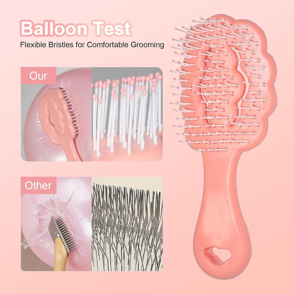 Cloud Shape Small Dog Grooming Brush (Pink) | Perfect for Shih Tzus, Yorkies, and Maltipoos - Ideal Puppy Hair Brushes for Maltese and Small Breeds