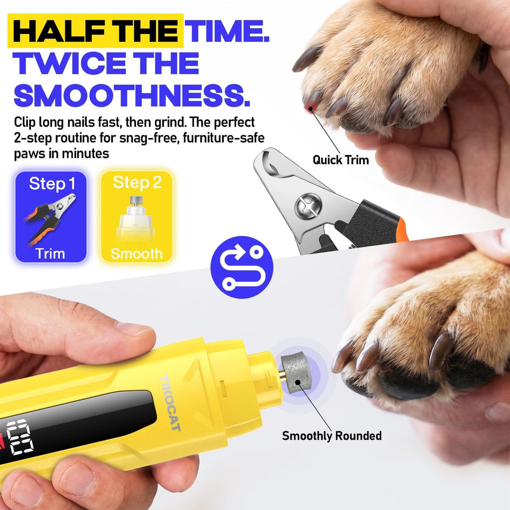 Whisper Quiet Dog Nail Grinder 50% More Powerful for Sensitive Dogs Cats