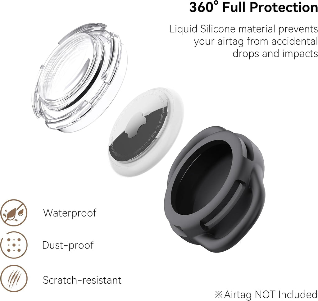 Waterproof AirTag Holder for Dog Collar, Soft Slide-On Dog AirTag Holder