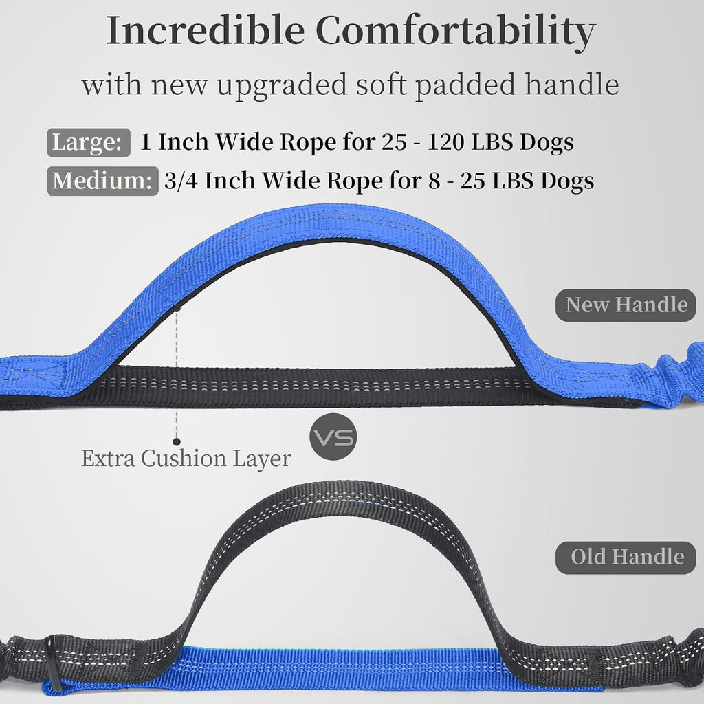iYoShop Hands Free Dog Leash with Zipper Pouch, Large, 25-120LB, Royal Blue