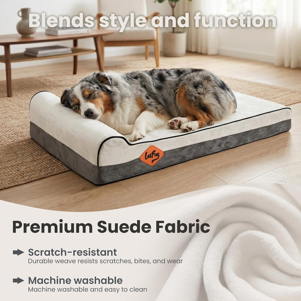 Laifug Orthopedic Dog Bed, Dark Grey 40''x25''x5.5'', Memory Foam