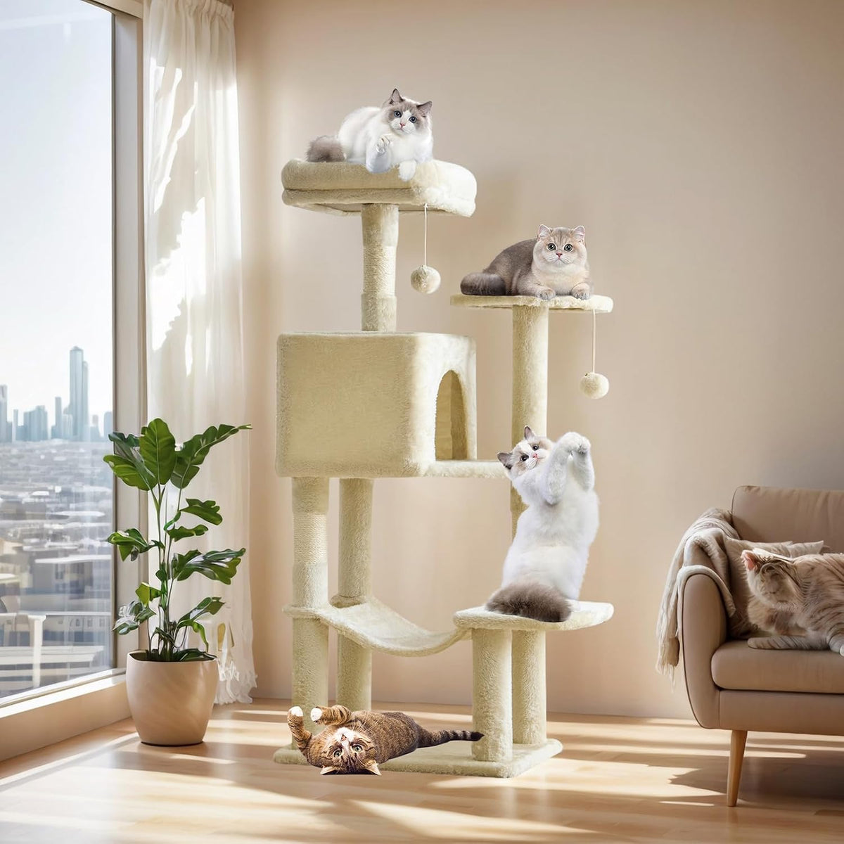 44 Inch Small Cat Tree Tower for Indoor Cats and Kittens