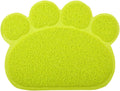 Paw-Shaped Cat Litter Box Mat,10 Colors Available,15.75x11.75 Inches (Lime)