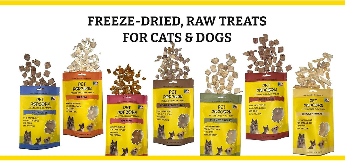 Freeze-Dried Raw Treats - Pork Tenderloin - 2.5oz Bag, Dog & Cat Snacks, Single Ingredient, Natural, Pet Food Topper, Protein‑Packed Meat