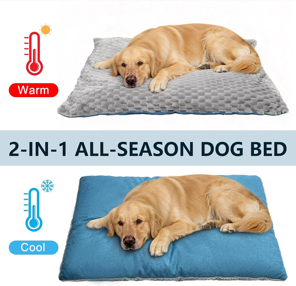 XL Dog Bed for Large Dogs, Washable Memory Foam Bolster Plush Sofa 47''