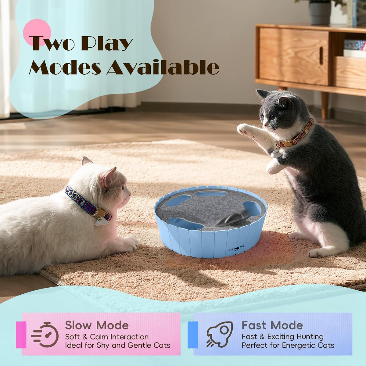 Pawaboo Interactive Cat Toy with Running Mouse, Automatic Track Kitten Toy