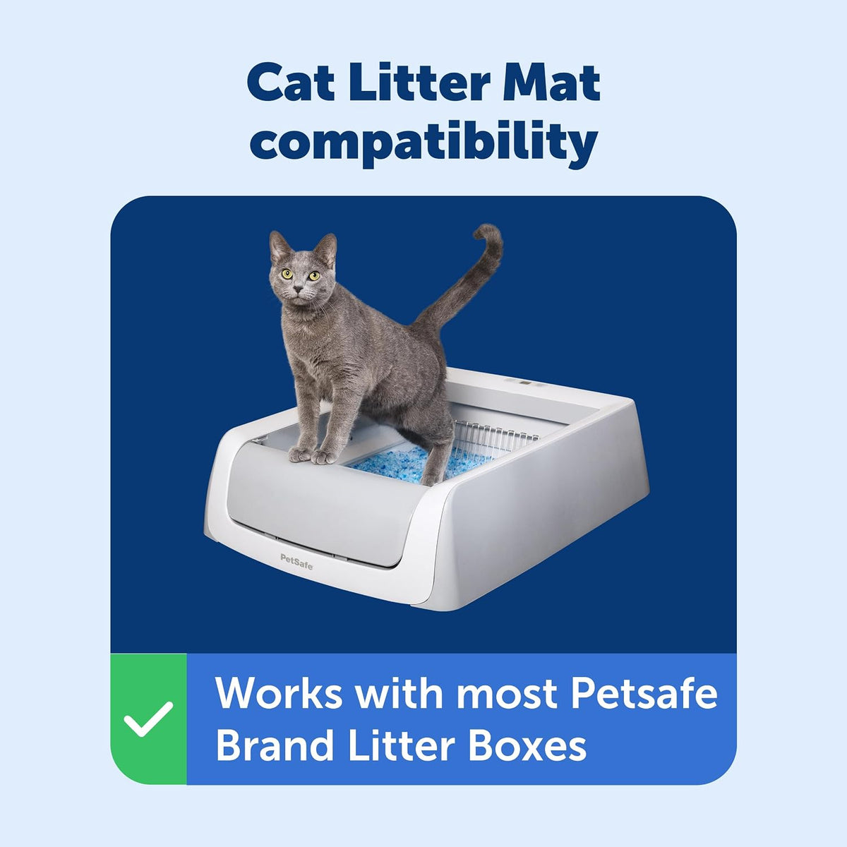 PetSafe Anti-Tracking Cat Litter Mat, Large 30 x 40 in | 30 x 40 in, Durable Mesh Trapping Mat for Crystal & Clay Clumping Cat Litter, Leakproof Double-Layer Backing, BPA-Free