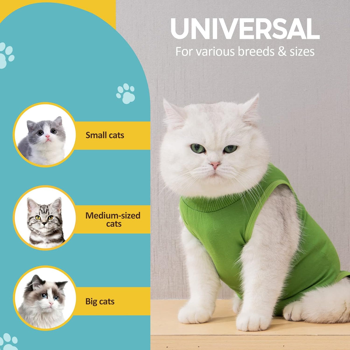Avont Cat Recovery Suit - Kitten Onesie for Cats After Surgery