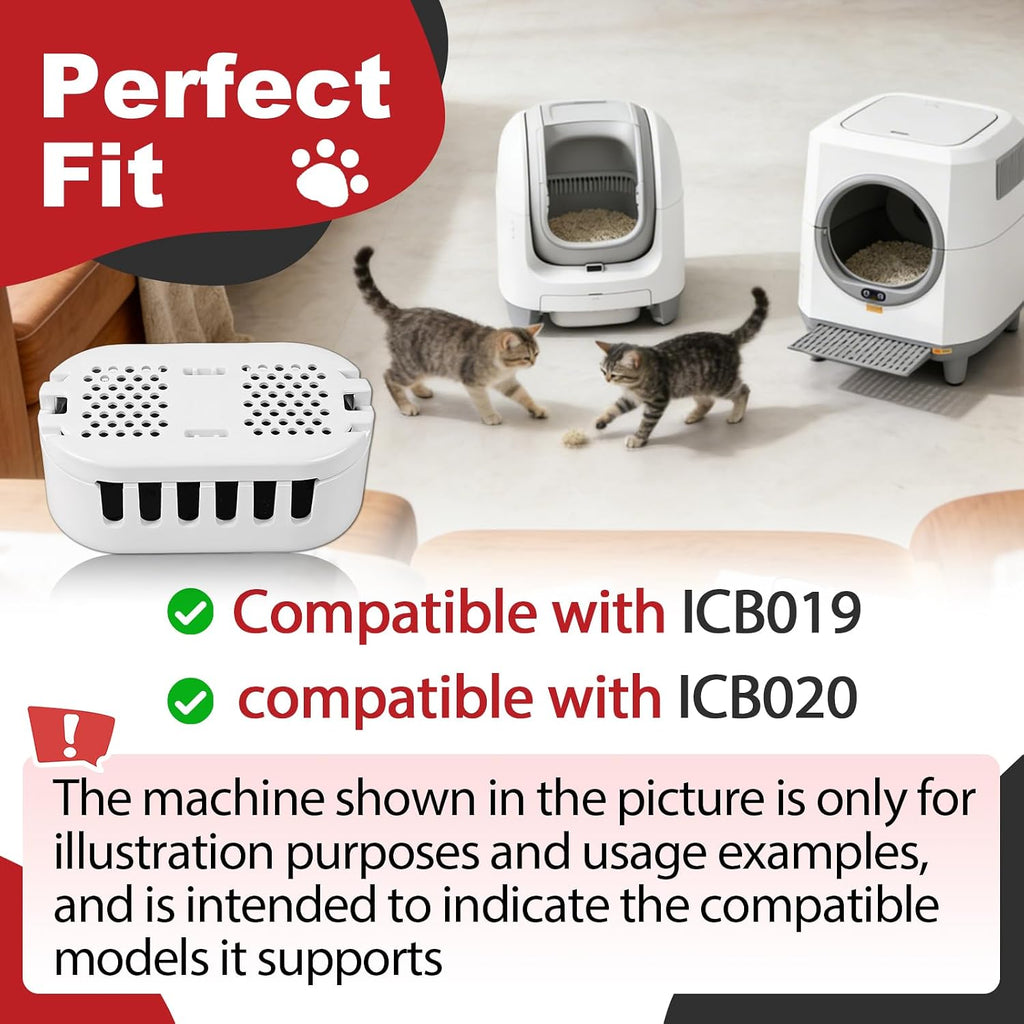 6Pcs Cat Litter Box Deodorizer Cartridges Compatible with Ellenpent ICB019