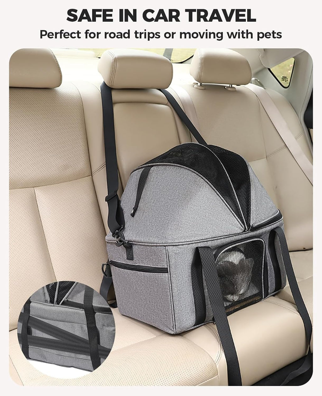 BurgeonNest Top-Expandable Cat Carrier with Semi-Open Canopy, Up to 15 lbs